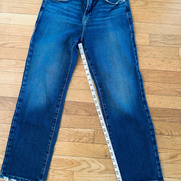 Good American Dark Blue Cropped Straight Leg Jeans - Picture 9 of 9